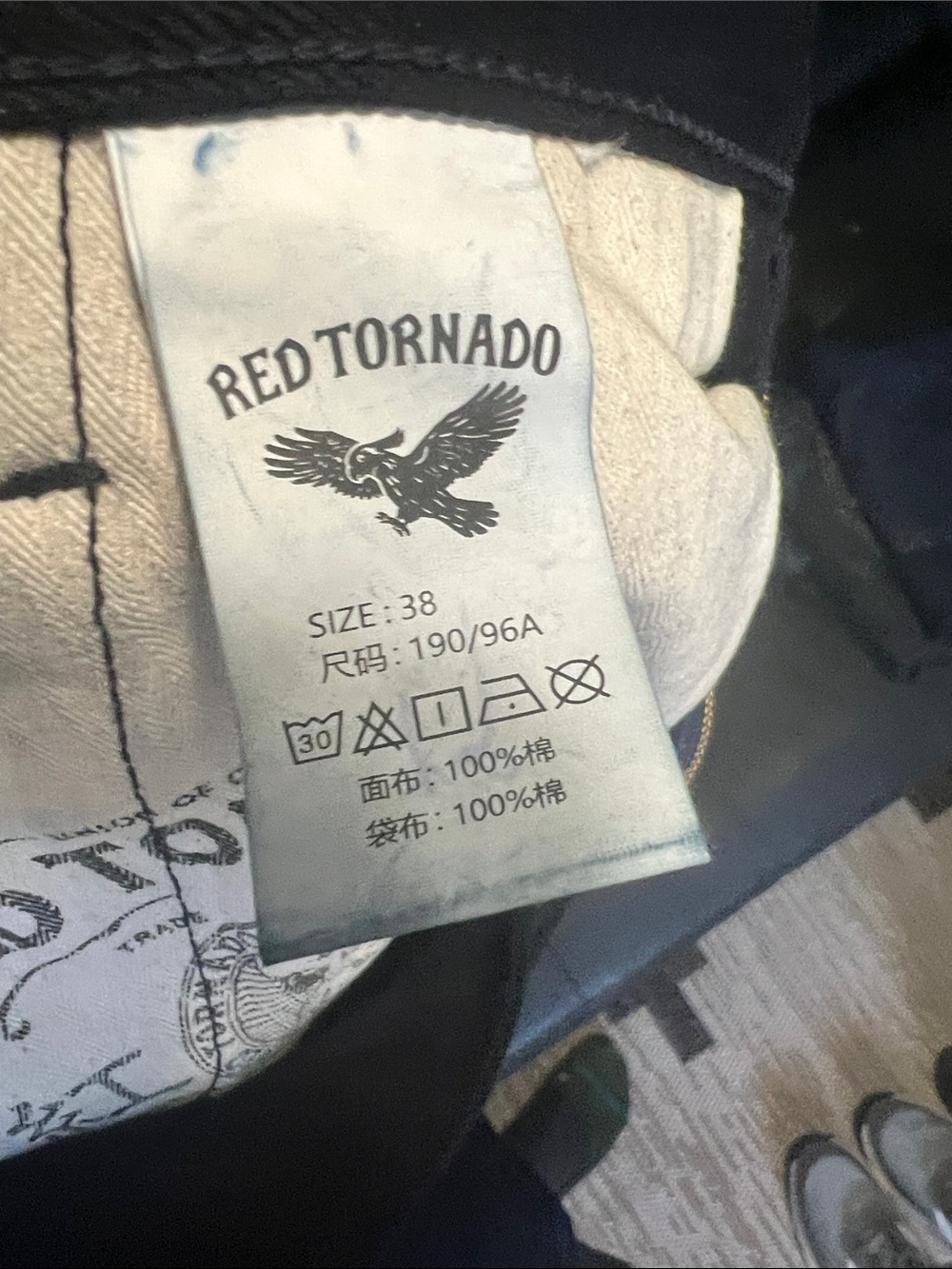 Red Tornado Black/Blue chino pant - Picture 6 of 13